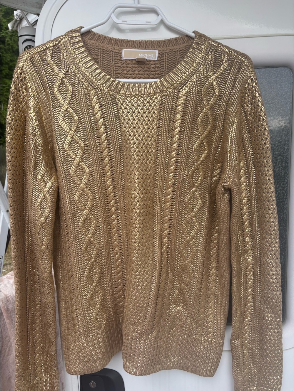MICHAEL KORS STUNNING GOLD SWEATER SIZE L